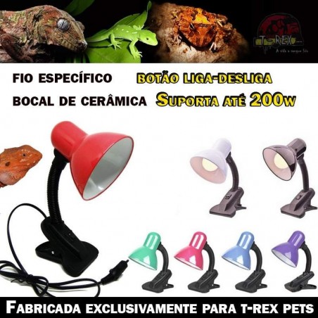 suporte luz terrário répteis
